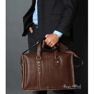 coffee leather briefcase bag