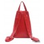 red ladies leather backpack purse