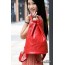 red leather backpack purse