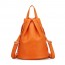 orange Leather backpack for women