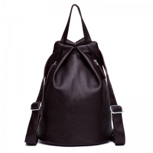 coffee Leather backpack for women