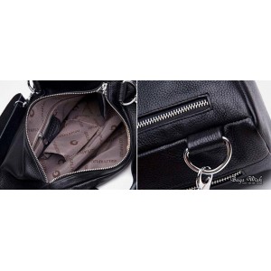 black ladies leather backpack