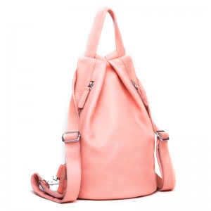 pink Leather backpack for women