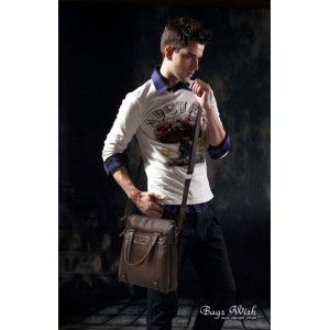 mens faux leather messenger bag