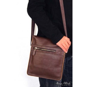 coffee side leather bag