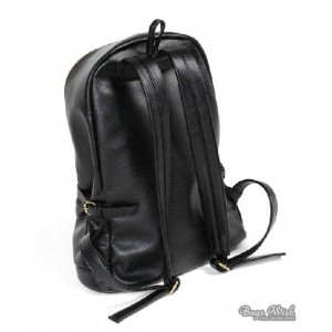 black PU leather book bag