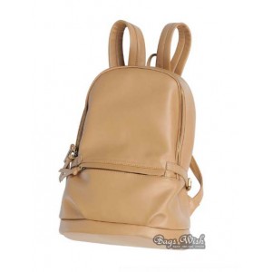 khaki PU leather book bag