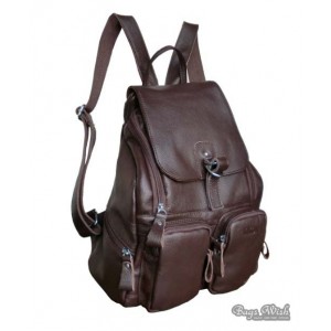 coffee leather bookbag