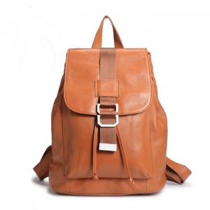 Leather ladies backpack, brown leather rucksack backpack