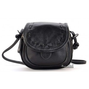 Cowhide shoulder bag for women black