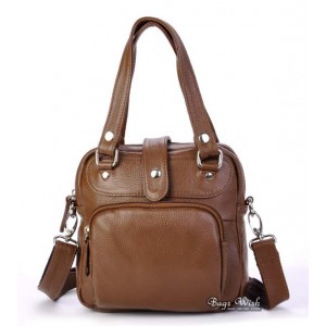 School messenger bag brown, shoulder handbag