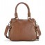 Cowhide satchel and messenger bag brown