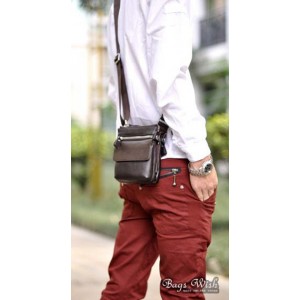 mens Small leather messenger bag