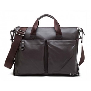 Laptop briefcases men, coffee leather laptop bag 14