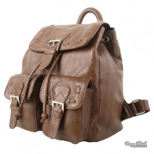 brown Leather school backpack