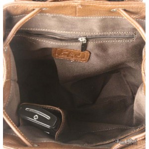 cowhide leather strap backpack