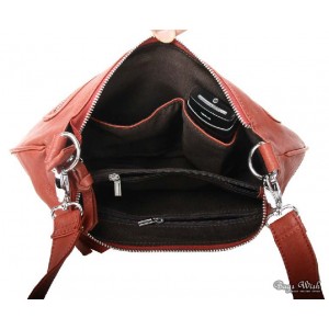 red lambskin leather handbag