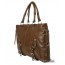 Leather satchel handbag brown