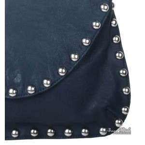 blue messenger bag leather