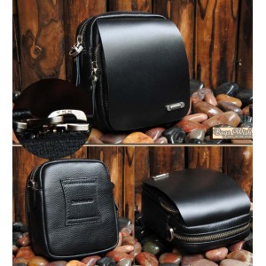 black small leather shoulder bag