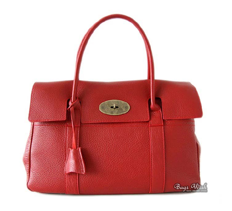 Red leather handbag, soft leather handbag - BagsWish