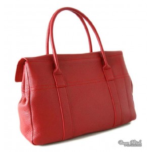 red soft leather handbag