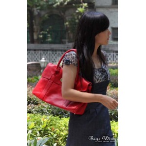 womens Red leather handbag