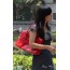 womens Red leather handbag