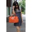 orange soft leather handbag