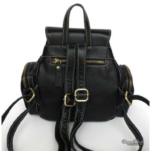 small black leather backpack