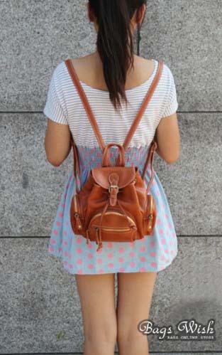 small leather backpack womens