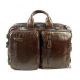 Leather briefcase messenger bag