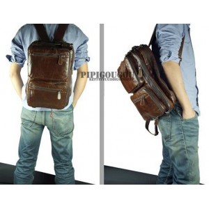 mens leather 14 laptop backpack