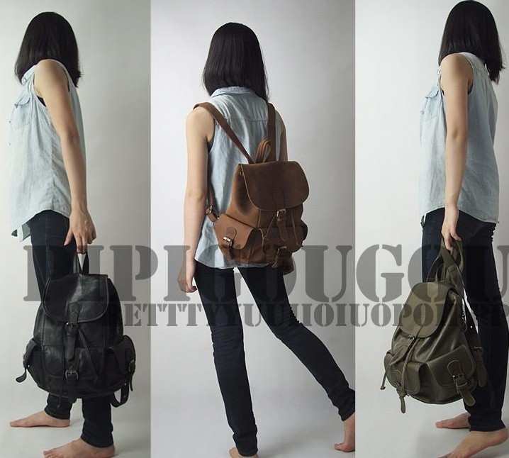 womens vintage leather backpack