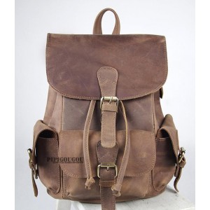 Vintage leather backpack, womens leather backpack