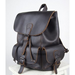 black womens leather backpack