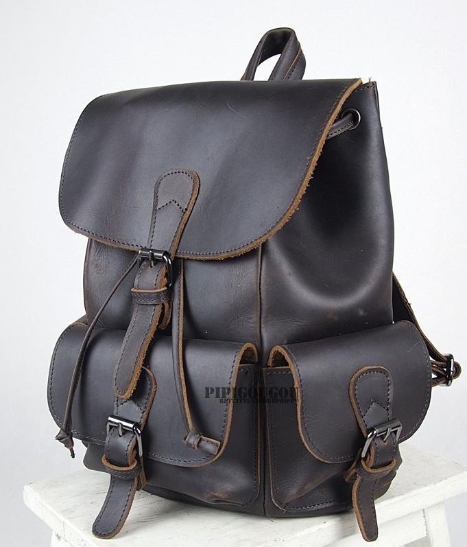 Vintage leather backpack, womens leather backpack - BagsWish