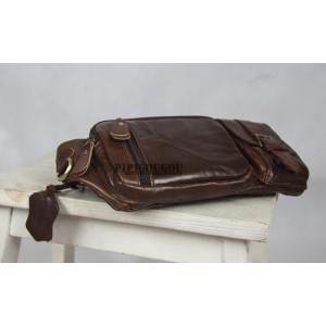 brown leather waist hip bag