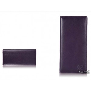 purple leather billfold wallet