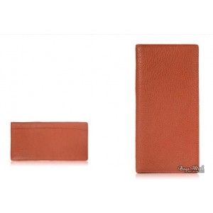 orange leather billfold wallet