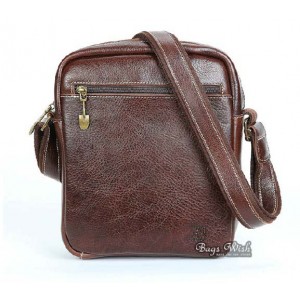 Distressed leather messenger bag