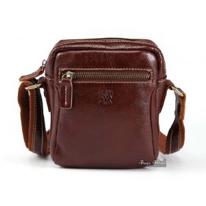 Leather bag messenger, leather brown bag