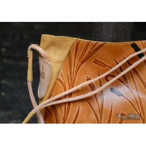 cowhide Leather messenger shoulder bag