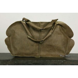 Quality leather handbag, green shoulder leather handbag