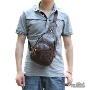 Cowhide side backpack