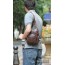 coffee Cowhide side backpack