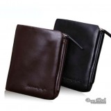 Leather wallet mens coffee, black mens trifold leather wallet