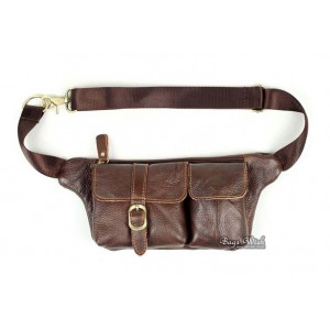 Single strap bag coffee, black waist pack for men