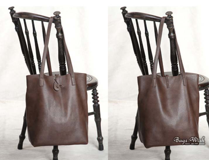 Soft leather tote, leather shopping bag - BagsWish