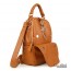 brown purse backpack leather